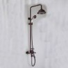 Oil-rubbed Bronze Wall Mounted Waterfall Rain + Handheld Shower Tap