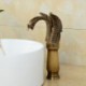 Antique Brass Finish Little Swan Tall Bathroom Sink Tap