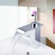 Modern Chrome Waterfall Bathroom Tap (Short) - Silver