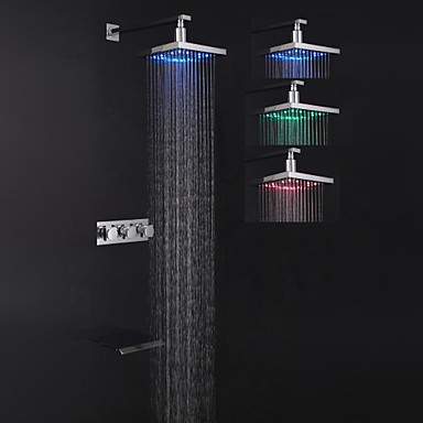 Shower Tap - Contemporary - LED / Waterfall / Rain Shower - Brass (Chrome) Shower Tap - Contemporary -...