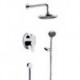 Shower Tap Set Round And Rainfall 8 Inch Brass Shower Head And 2-Way Mixer Valve Concealed Wall Mounted