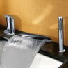 Bathtub Tap - Contemporary - Waterfall / Sidespray - Stainless Steel (Chrome)