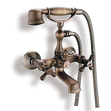 Bathtub Tap - Antique - Handshower Included - Brass (Antique Brass) Bathtub Tap - Antique -...