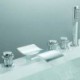 Bathtub Tap - Contemporary - Handshower Included / Waterfall / Sidespray Chrome)