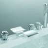 Bathtub Tap - Contemporary - Handshower Included / Waterfall / Sidespray Chrome)
