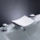 Widespread Two Handles Three Holes in Chrome Bathroom Sink Tap