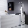 Solid Brass Floor Standing Tub Shower Tap with Hand Shower - Chrome Finish