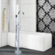 Bathtub Tap - Contemporary - Floor Standing - Brass (Chrome)