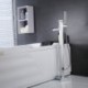 Bathtub Tap - Contemporary - Waterfall / Handshower Included / Floor Standing - Brass (Chrome)