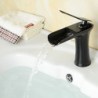 Modern Style Oil-rubbed Bronze Single Handle Single Hole Hot and Cold Water Bathroom Sink Tap - Black