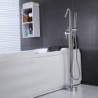 Bathtub Tap - Contemporary - Handshower Included / Floor Standing - Brass (Chrome)