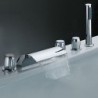 Brass Waterfall Tub Tap with Hand Shower (Three Handles)