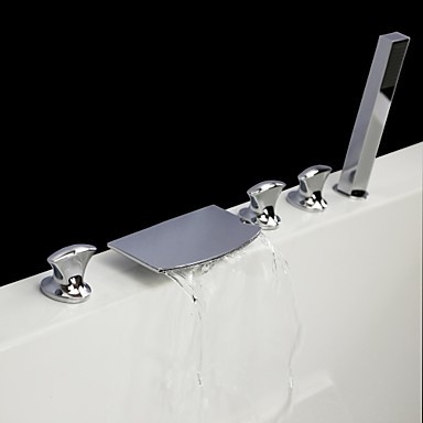 Bathtub Tap - Contemporary - Waterfall / Handshower Included - Brass (Chrome) Bathtub Tap - Contemporary...