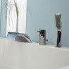 Bathtub Tap - Contemporary - LED / Waterfall / Handshower Included - Brass (Chrome)