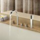 Contemporary 5 Holes Chrome Finish Brass Bathtub Tap with Hand Shower