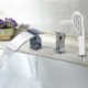 Bathtub Tap - Contemporary - Waterfall / Sidespray - Brass (Chrome)
