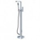 Solid Brass Modern Floor Standing Tub Shower Tap with Hand Shower