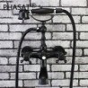 Traditional Bronze Finish 2 Handles Bathtub Tap with Hand Shower