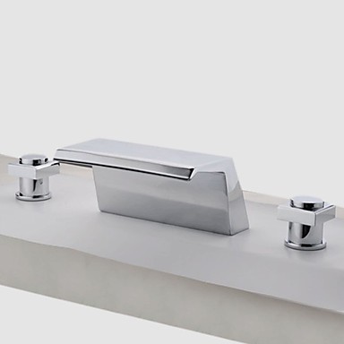 Two Handles Chrome Waterfall Bathtub Tap Two Handles Chrome...