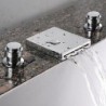 Waterfall Bathroom Sink Tap (Widespread) - Chrome Finish