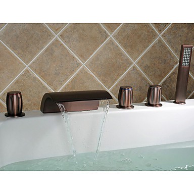 Bathtub Tap - Traditional - Waterfall / Handshower Included - Brass (Oil-rubbed Bronze) Bathtub Tap - Traditional -...
