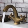 Centerset Two Handles Two Holes in Antique Brass Bathroom Sink Tap