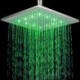 Monochrome LED Shower Nozzle Top Spray Shower Nozzle (Green)(10 Inch)