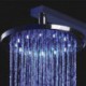10 Inch Round Chrome Rainfall 3 Colors Temperature Sensitive LED Shower Head