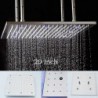 20 Inch Rectangular Brushed Rainfall Bathroom Shower Head With 3 Colors LED Temperature Sensitive Big Lamp
