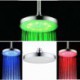8 Inch Chrome Temperature Control Heat Sensor Colorful LED Shower Head Rain Shower