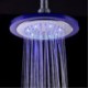 8 Inch Temperature Control LED RGB Round Bathroom Shower Head - Silver + Transparent Blue