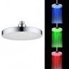 8 Inch A Grade ABS Chrome Finish Round RGB LED Rain Shower Head - Silver