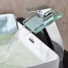 Waterfall Bathroom Sink Tap with Glass Spout Tap (Tall)