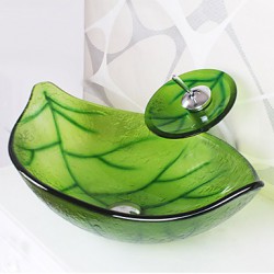 Green Leaf Shape Tempered...