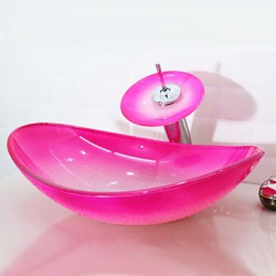 Pink Boat-shaped Tempered...