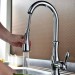 Traditional Chrome Finish One Hole Single Handle Deck Mounted Rotatable Pullout Spray Kitchen Tap