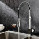 Single Handle Solid Brass Spring Pull Down Kitchen Tap - Chrome Finish