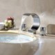 Contemporary Waterfall/Rotatable Brass Chrome Three Holes Tap