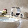 Contemporary Waterfall/Rotatable Brass Chrome Three Holes Tap