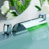 Widespread Two Handles Three Holes in Chrome Bathroom Sink Tap