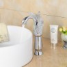 Contemporary Chrome Finish Swan Shape Bathroom Basin Tap (Tall) - Sliver