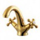 Centerset Two Handles One Hole in Antique Brass Bathroom Sink Tap