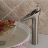 Contemporary Style Nickel Brushed Finish Waterfall Bathroom Sink Tap