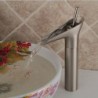 Contemporary Style Nickel Brushed Finish Waterfall Bathroom Sink Tap