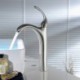 Brushed Nickel Bathroom Sink Tap Lavatory Mixer Tap Tall Body