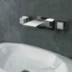 Wall Mounted Two Handles Three Holes in Chrome Bathroom Sink Tap