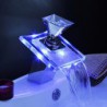 Bathroom Sink Tap with Color Changing LED Waterfall Bathroom Sink Tap (Glass Handle)
