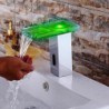 Contemporary Chrome Finish LED Waterfall Bathroom Sink Tap  with Automatic Sensor Tap(Cold &Hot)