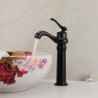Vintage Oil-rubbed Bronze Single Handle Countertop Brass Bathroom Sink Tap - Black