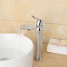 High Quality Chrome Finish Large Wide-mouth Waterfall Bathroom Sink Tap (Tall) - Sliver